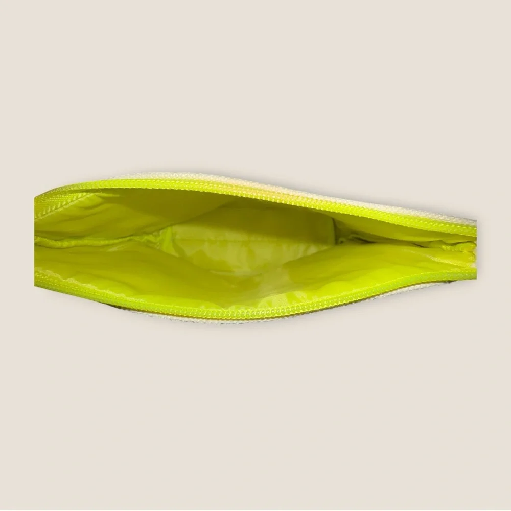 Shiseido‎ Cosmetic Bag Canvas Pouch Makeup Zipper Neon Trim Travel Case